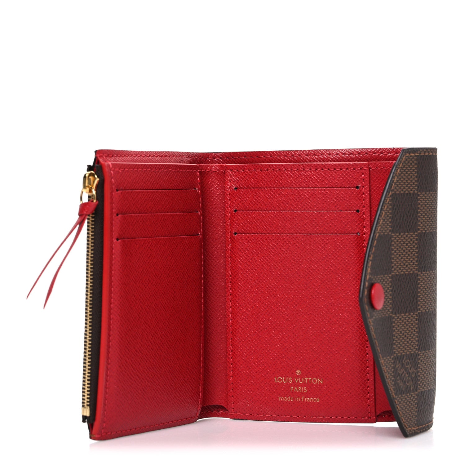 Louis Vuitton Damier Ebene Victorine Wallet Red 5 of 6