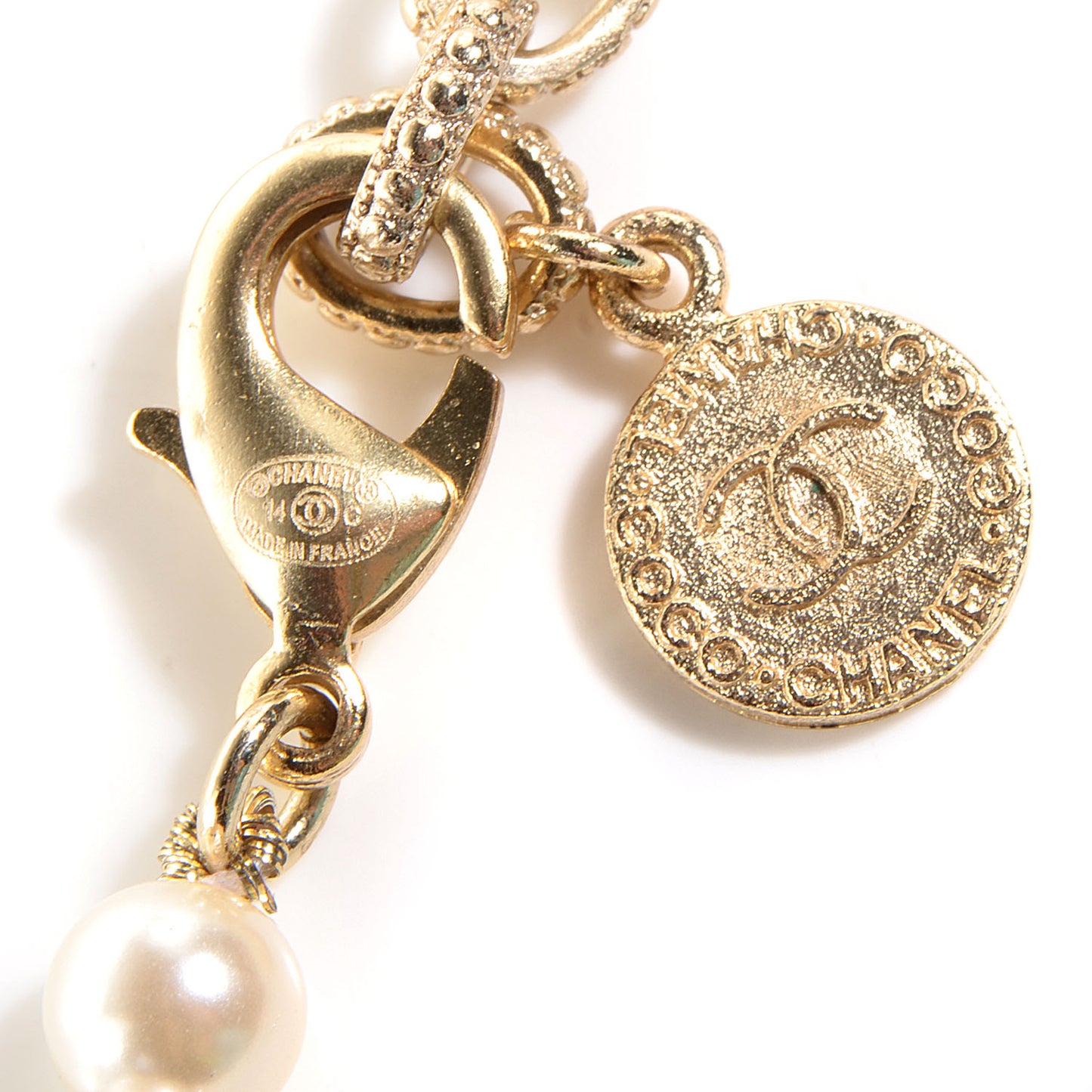 Pearl CC Short Necklace Gold