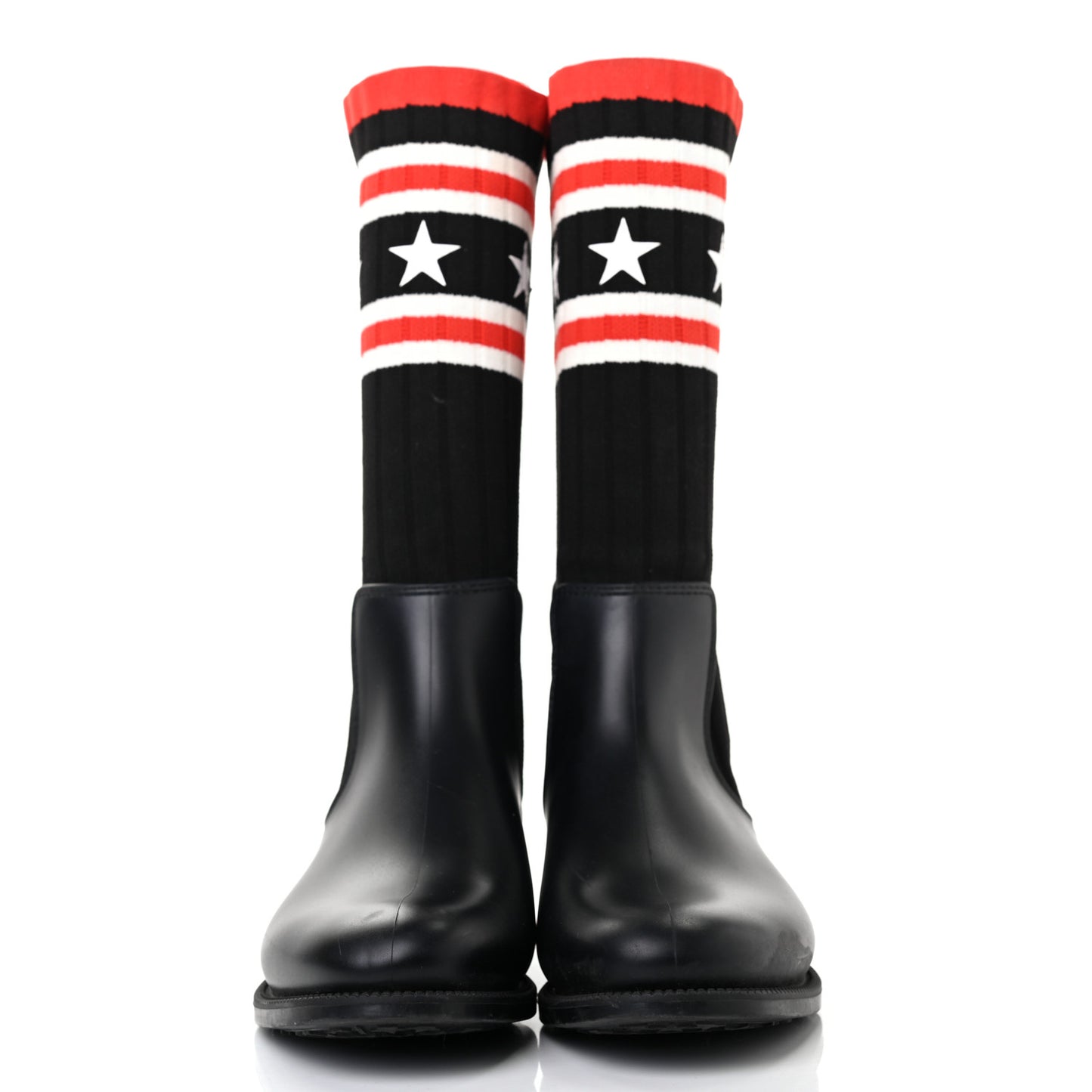 Knit Rubber Storm Boots 37 Black