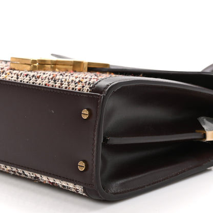 Saint Laurent Tweed Calfskin Mini Classic Monogram Cassandra Top Handle Umber 11 of 11