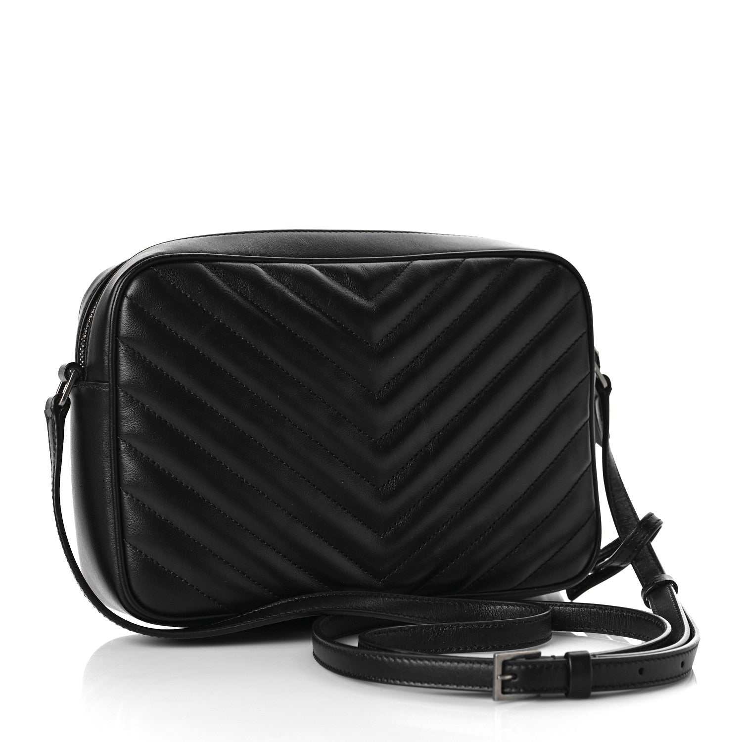 Saint Laurent Calfskin Matelasse Monogram Lou Camera Bag Black 3 of 9