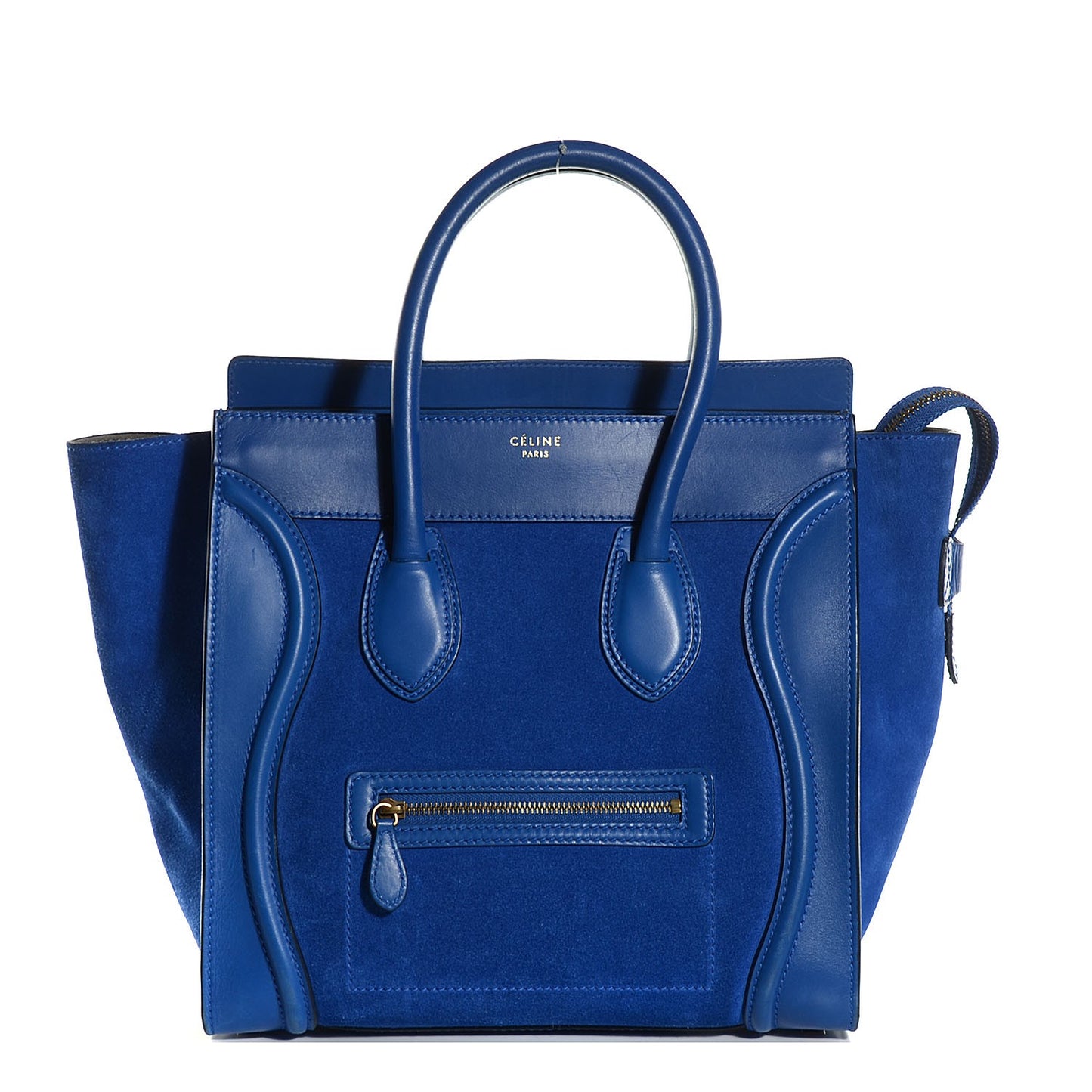 Smooth Calfskin Suede Mini Luggage Royal Blue