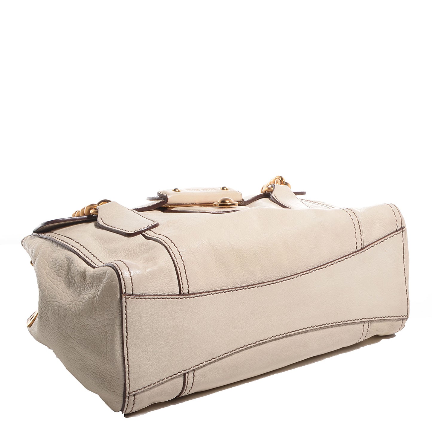 Leather Chain Shoulder Bag Ivory