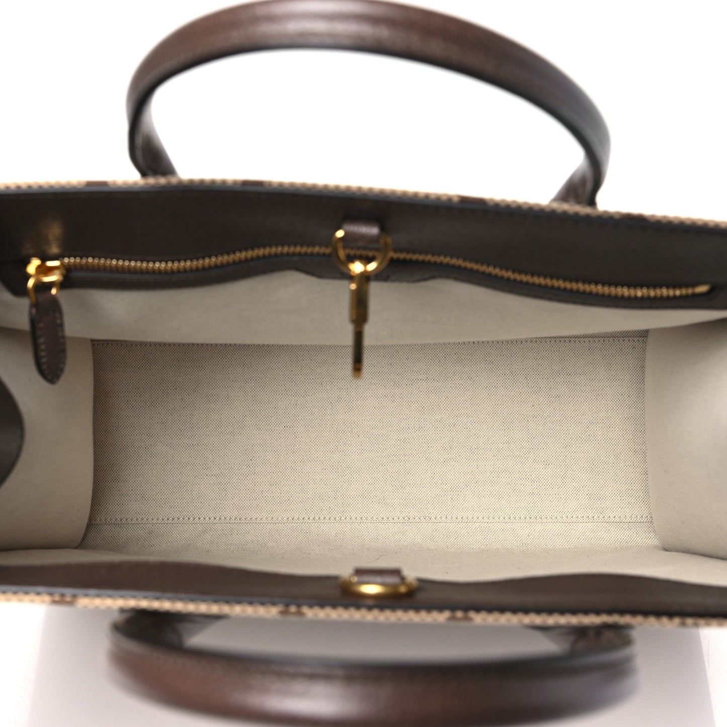 Monogram Jumbo GG Textured Dollar Calfskin Web Tote Bag Camel Ebony New Acero