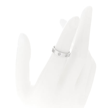 Cartier 18K White Gold 8 Diamond 4mm Wedding Band LOVE Ring 48 4.5 2 of 4
