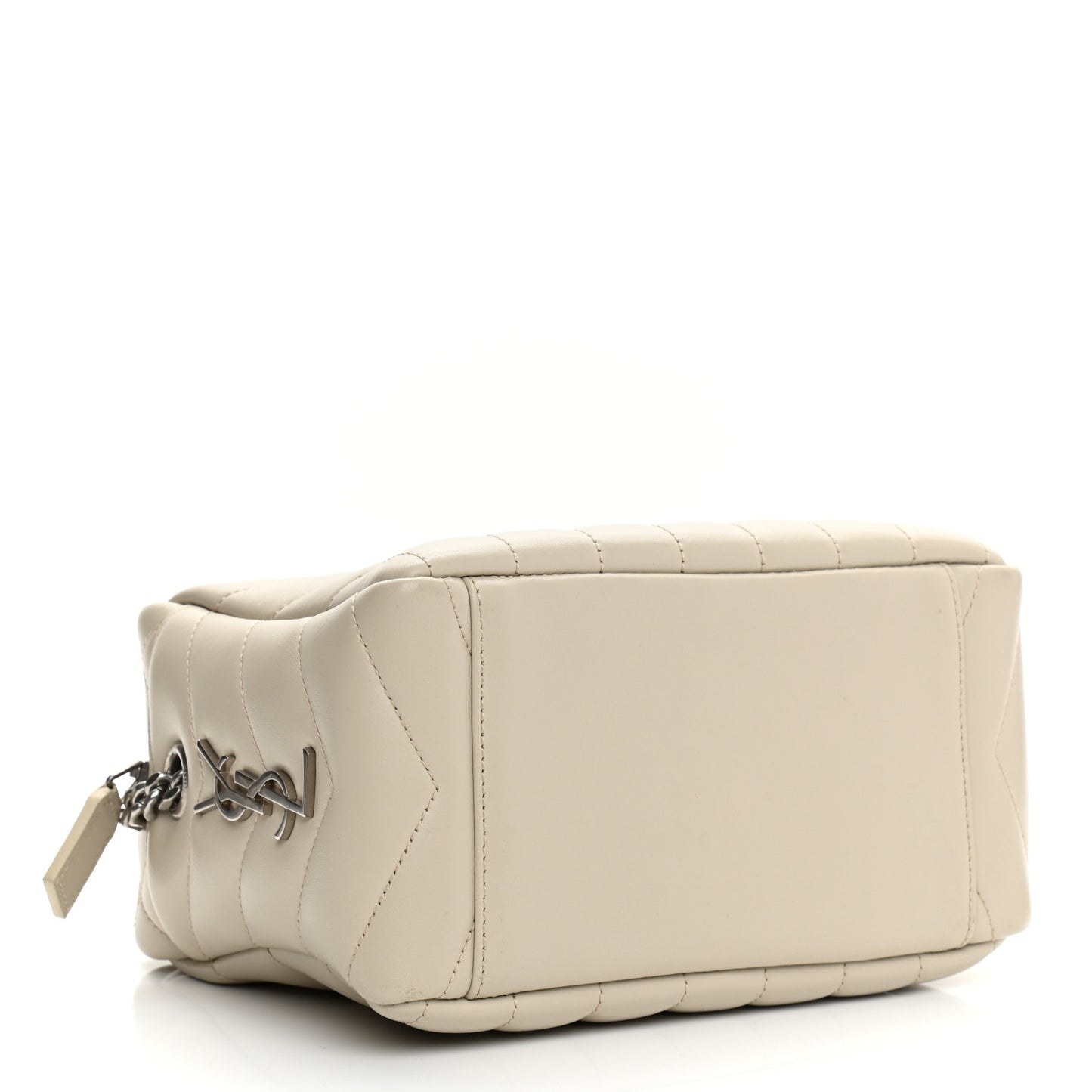 Calfskin Y Quilted Monogram Small Loulou Bowling Bag Ivory