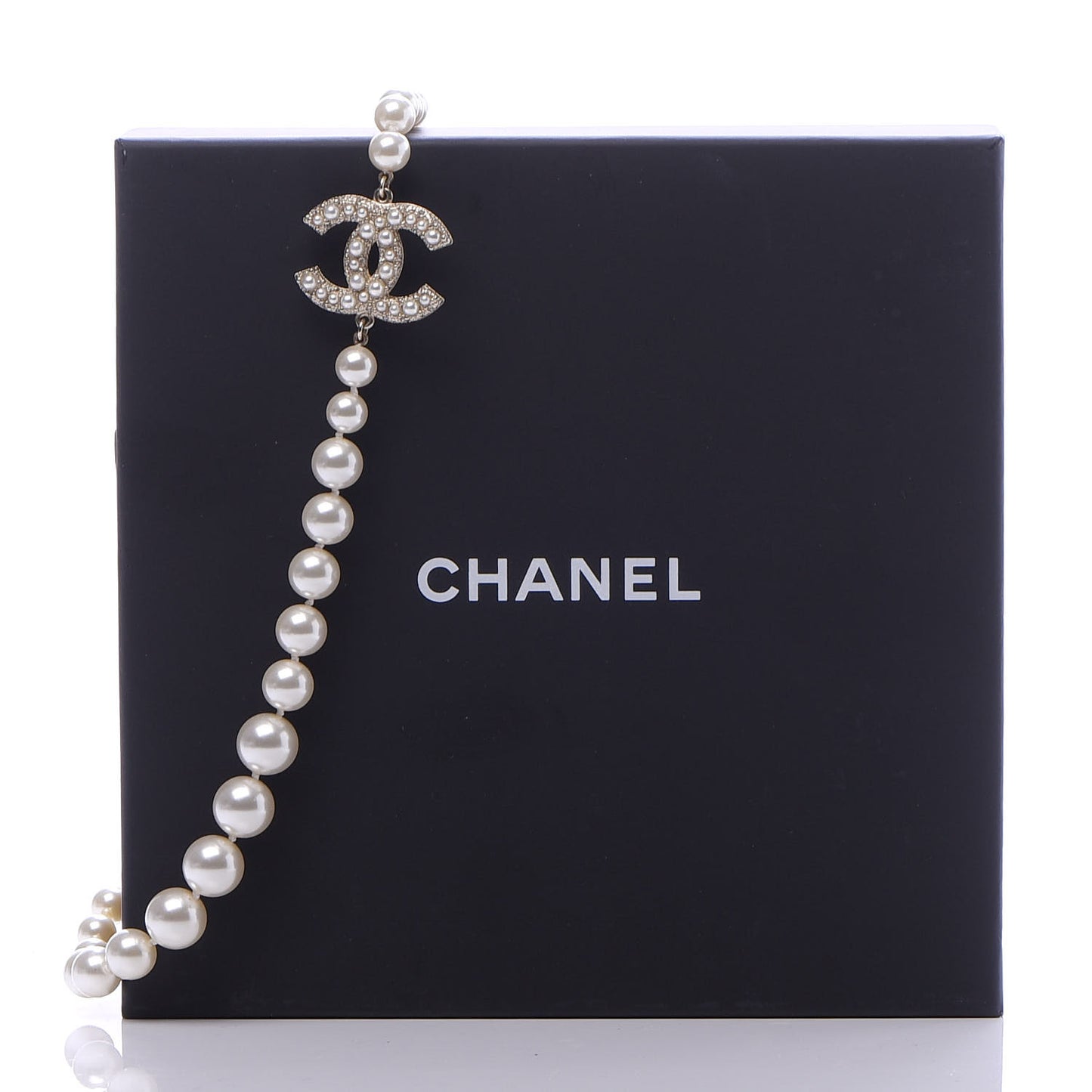 Pearl CC 100th Anniversary Necklace Light Gold