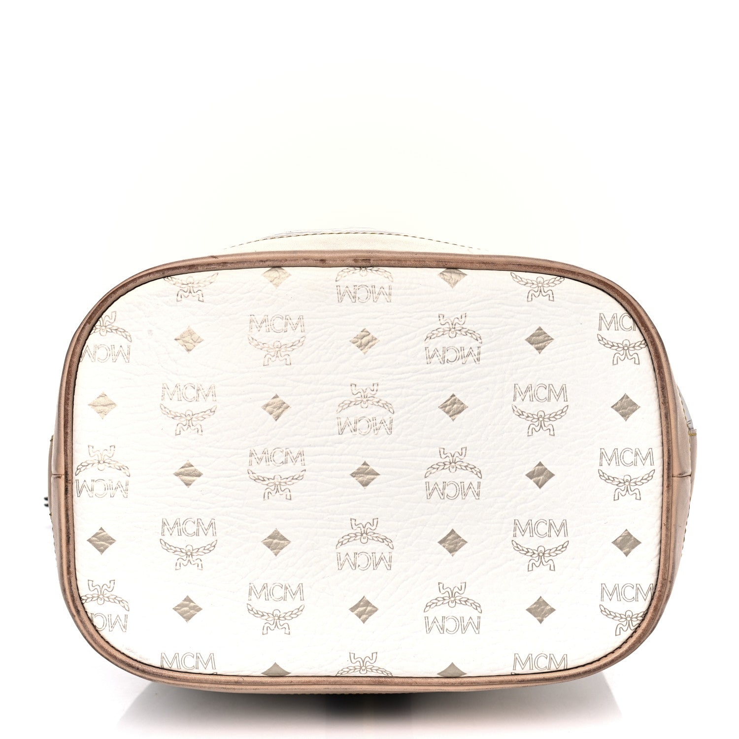 MCM Visetos Drawstring Bucket Bag White 10 of 15