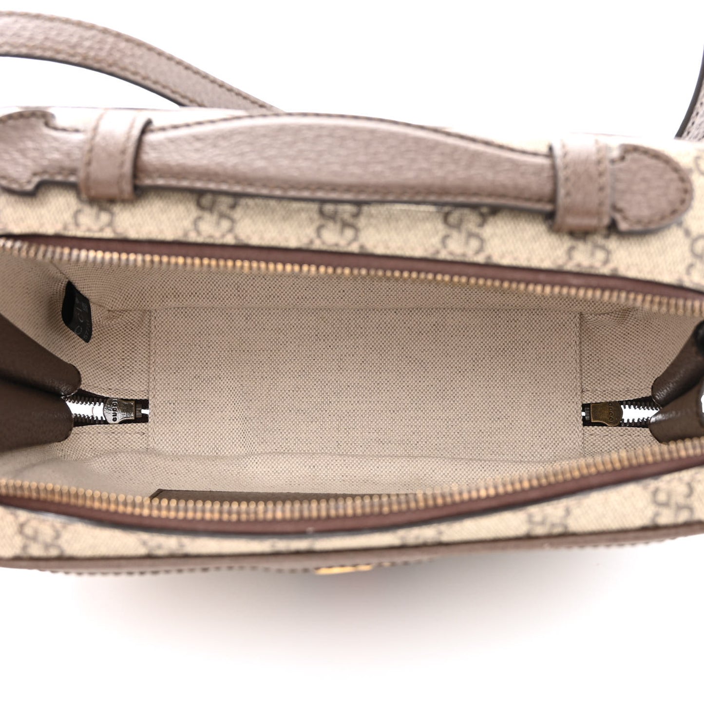 GG Supreme Monogram Web Small Ophidia Top Handle Shoulder Bag Brown