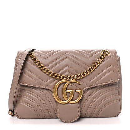 Gucci Calfskin Matelasse Medium GG Marmont Shoulder Bag Porcelain Rose 1 of 10
