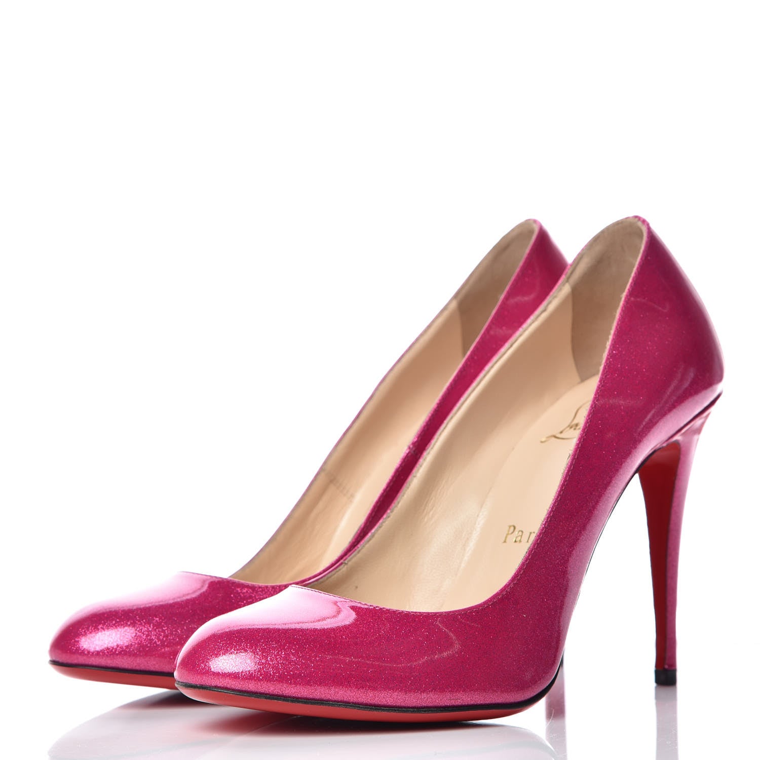 Christian Louboutin Patent Glitter 100 Pumps 37 Pink 3 of 11