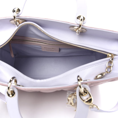 Christian Dior Lambskin Cannage Large Tri-Color Lady Dior Rose Pale 6 of 11