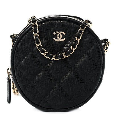 Chanel Caviar Quilted Round Clutch With Chain Black 1 of 11