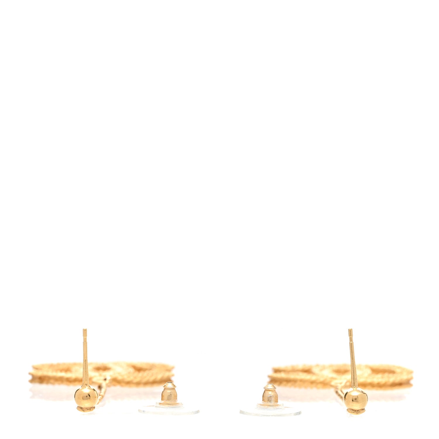 Chanel CC Drop Earrings Matte Gold 4 of 5