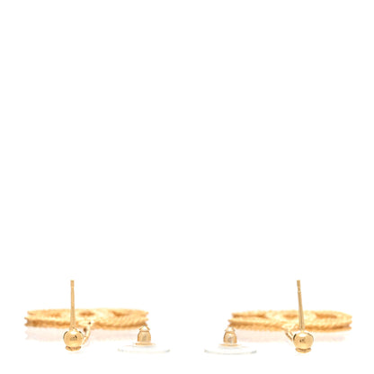 Chanel CC Drop Earrings Matte Gold 4 of 5