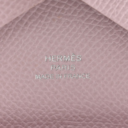 Hermes Epsom Calvi Duo Card Case Mauve Pale 6 of 8