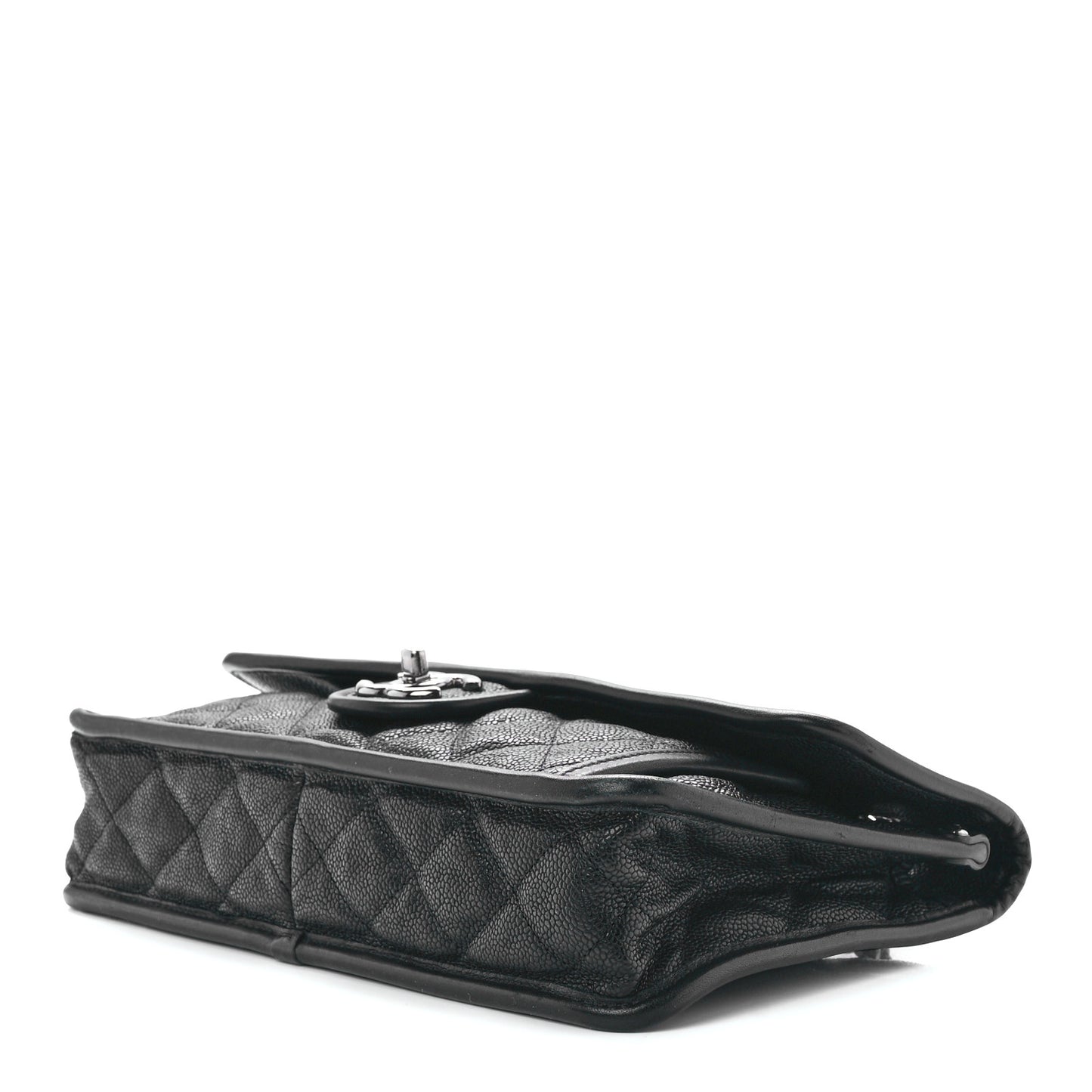 Caviar Quilted Medium French Riviera Flap Black