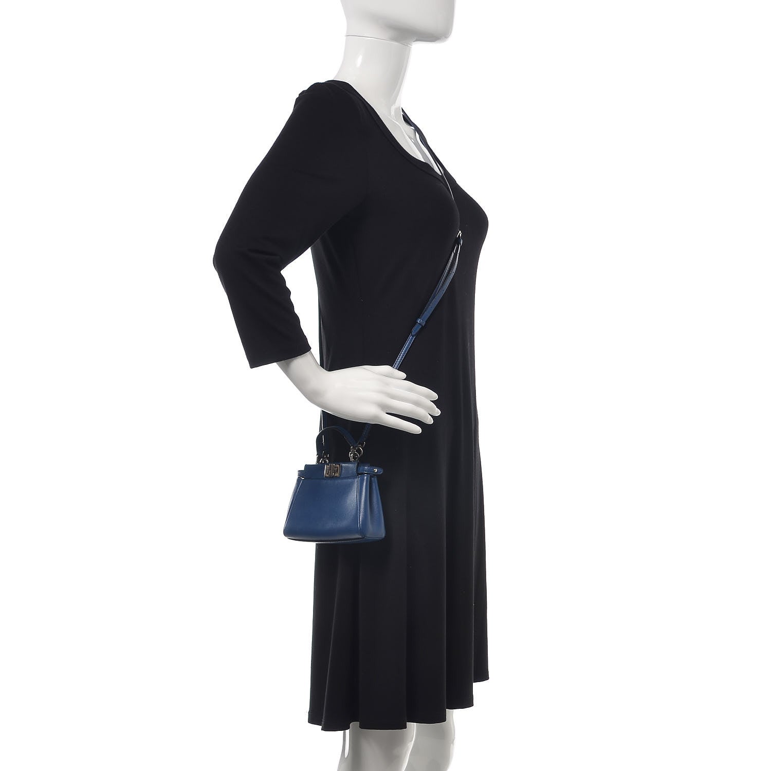 Fendi Shiny Nappa Micro Peekaboo Iconic Satchel Iris 2 of 13