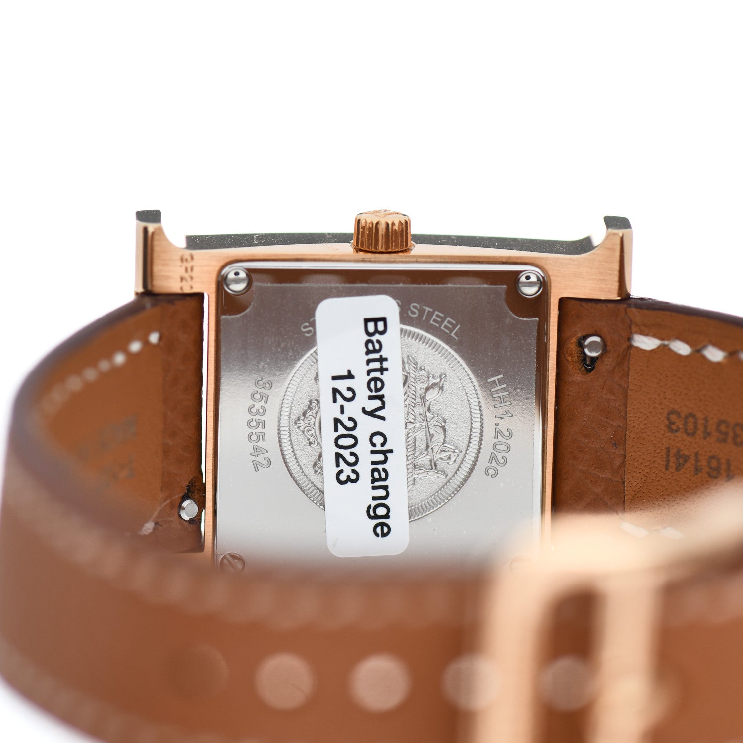 Hermes Stainless Steel Epsom 21mm Heure H Hour Quartz Watch Gold 4 of 5