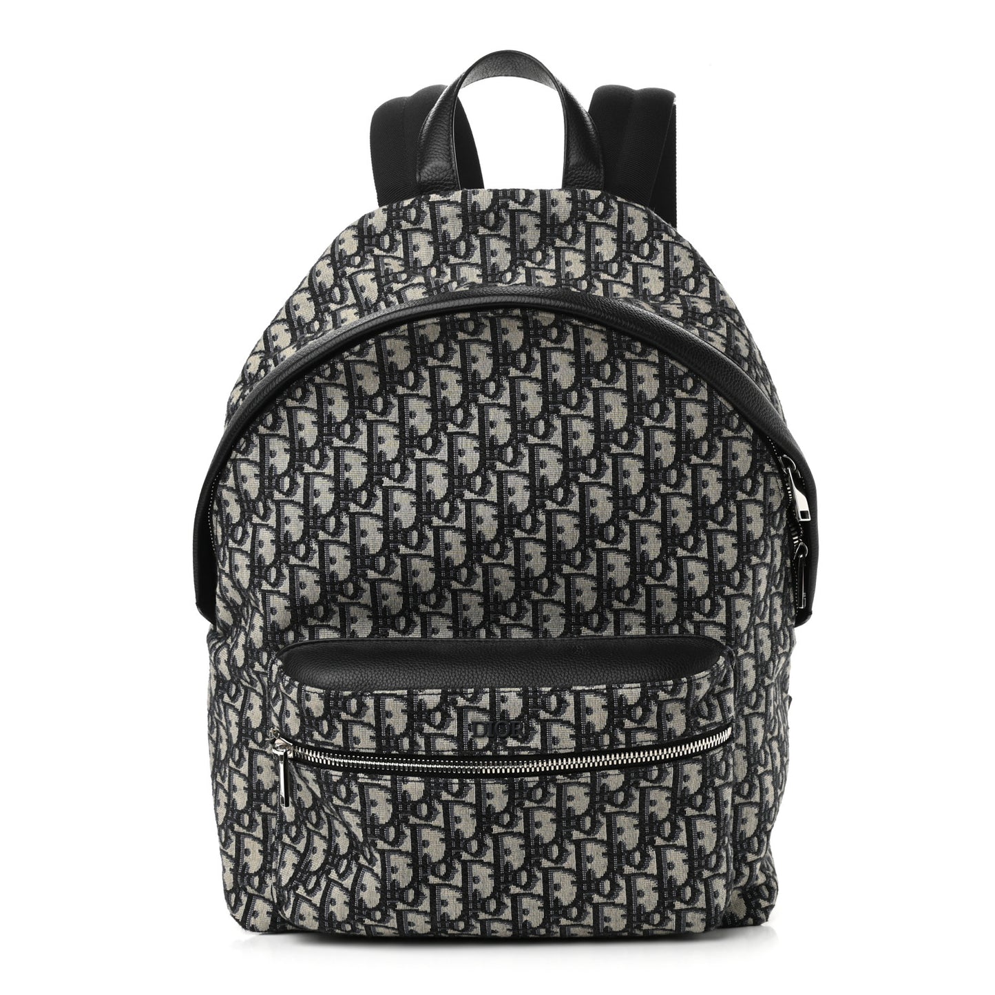 Oblique Calfskin Rider Backpack Beige Black