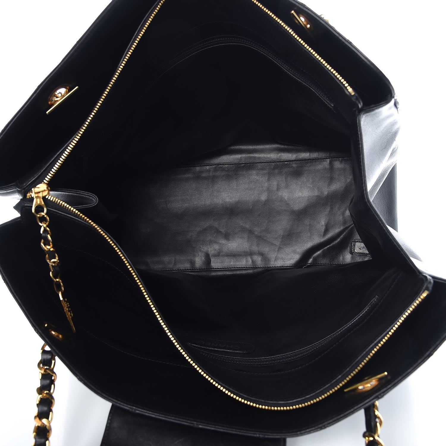 Chanel Calfskin Stitched XL Weekender Black 6 of 11