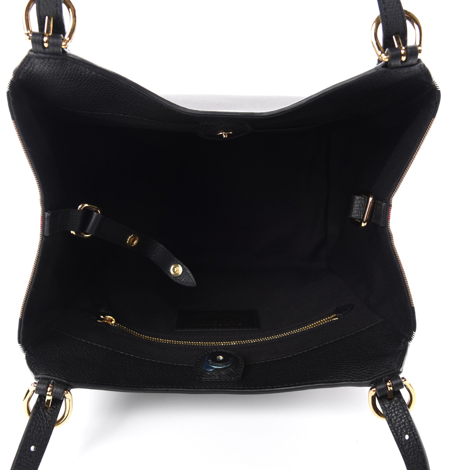 Burberry Grainy Calfskin House Check Small Canterbury Black 5 of 11