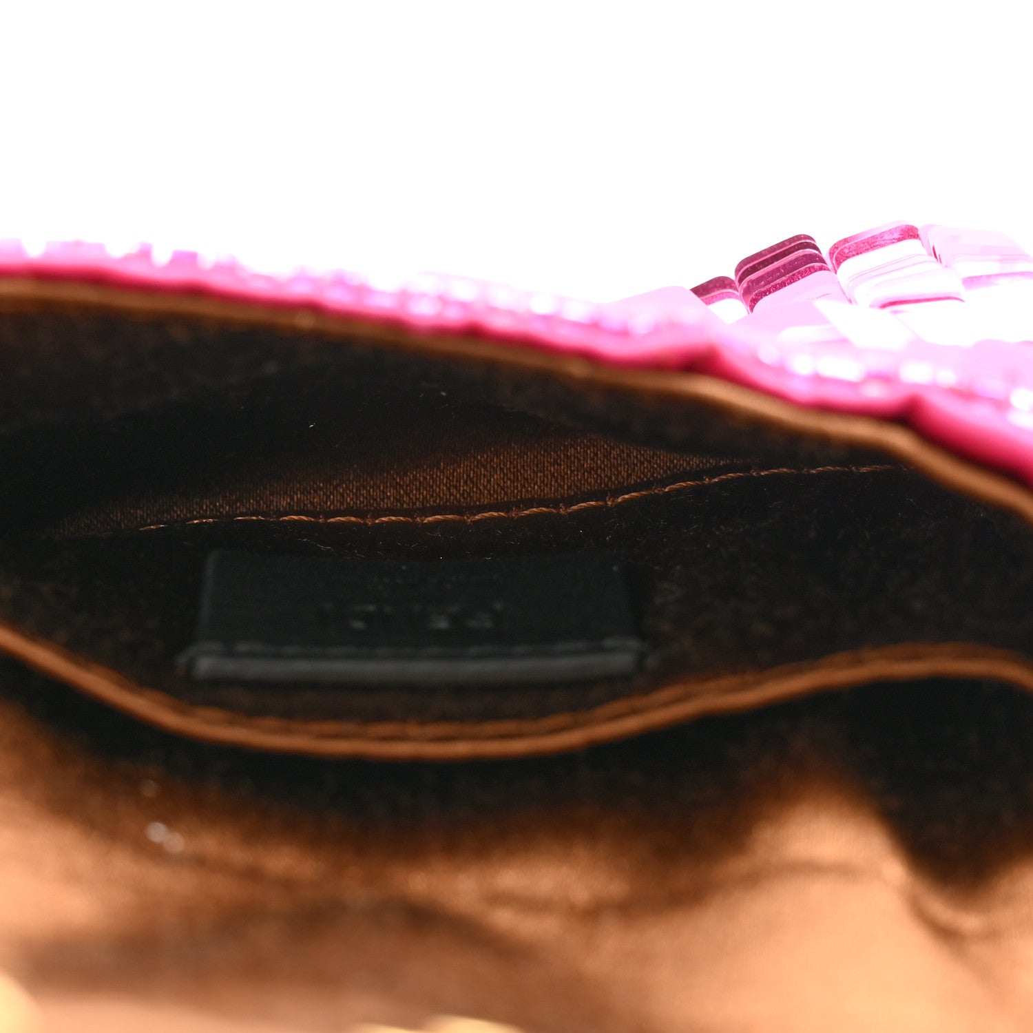 Fendi Sequin Paillettes Shiny Nappa Sex and the City Nano Maxi Buckle Baguette Charm Ciclamino Pilar 5 of 11