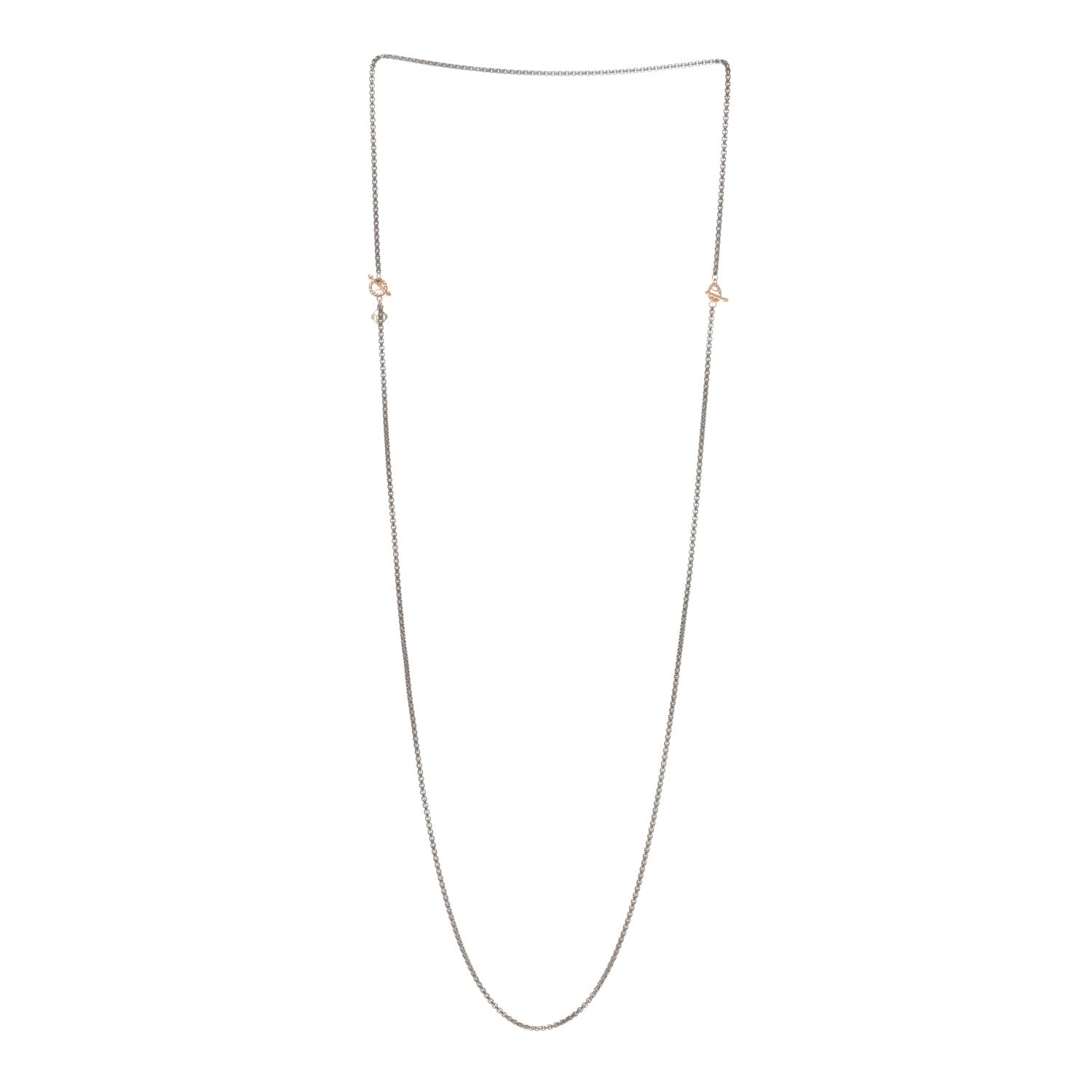 David Yurman Stainless Steel 14K Rose Gold 2.7mm Box Chain Necklace 41" 2 of 3