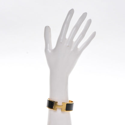 Hermes Enamel Wide Clic Clac H Bracelet PM Black 2 of 4