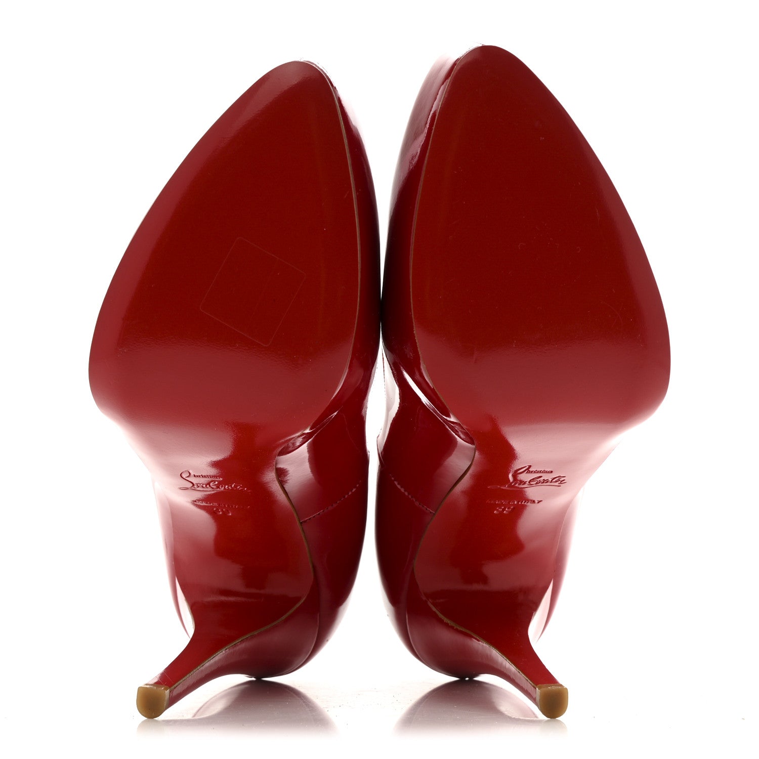 Christian Louboutin Patent Rolando 120 Pumps 39 Loubi Red 1768093