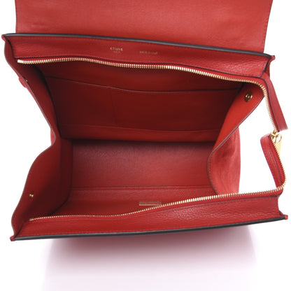 Celine Drummed Calfskin Suede Medium Trapeze Vermillion 6 of 9