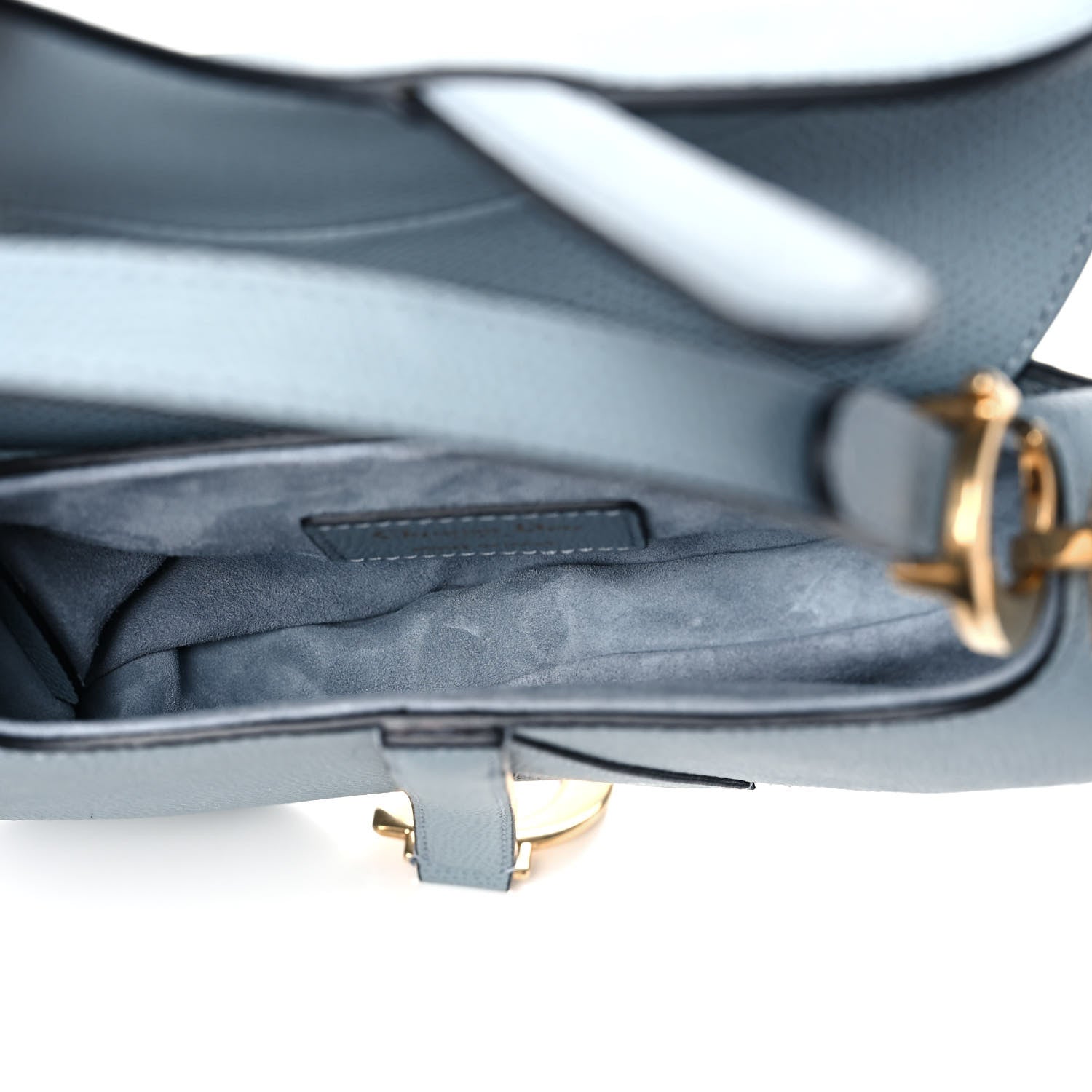 Christian Dior Grained Calfskin Mini Saddle Bag Sky Blue 5 of 13