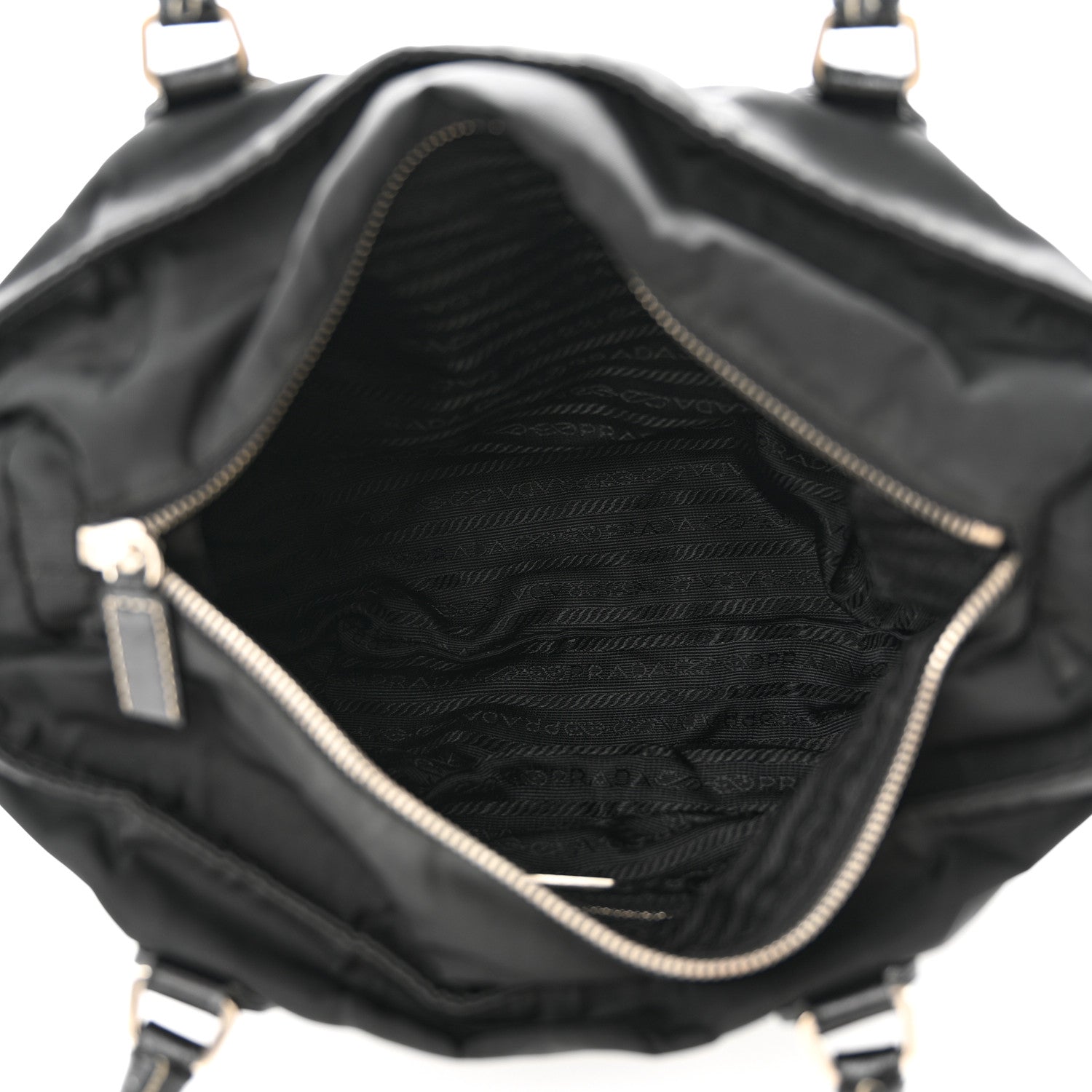 Prada Nylon Zip Tote Bag Black 5 of 15