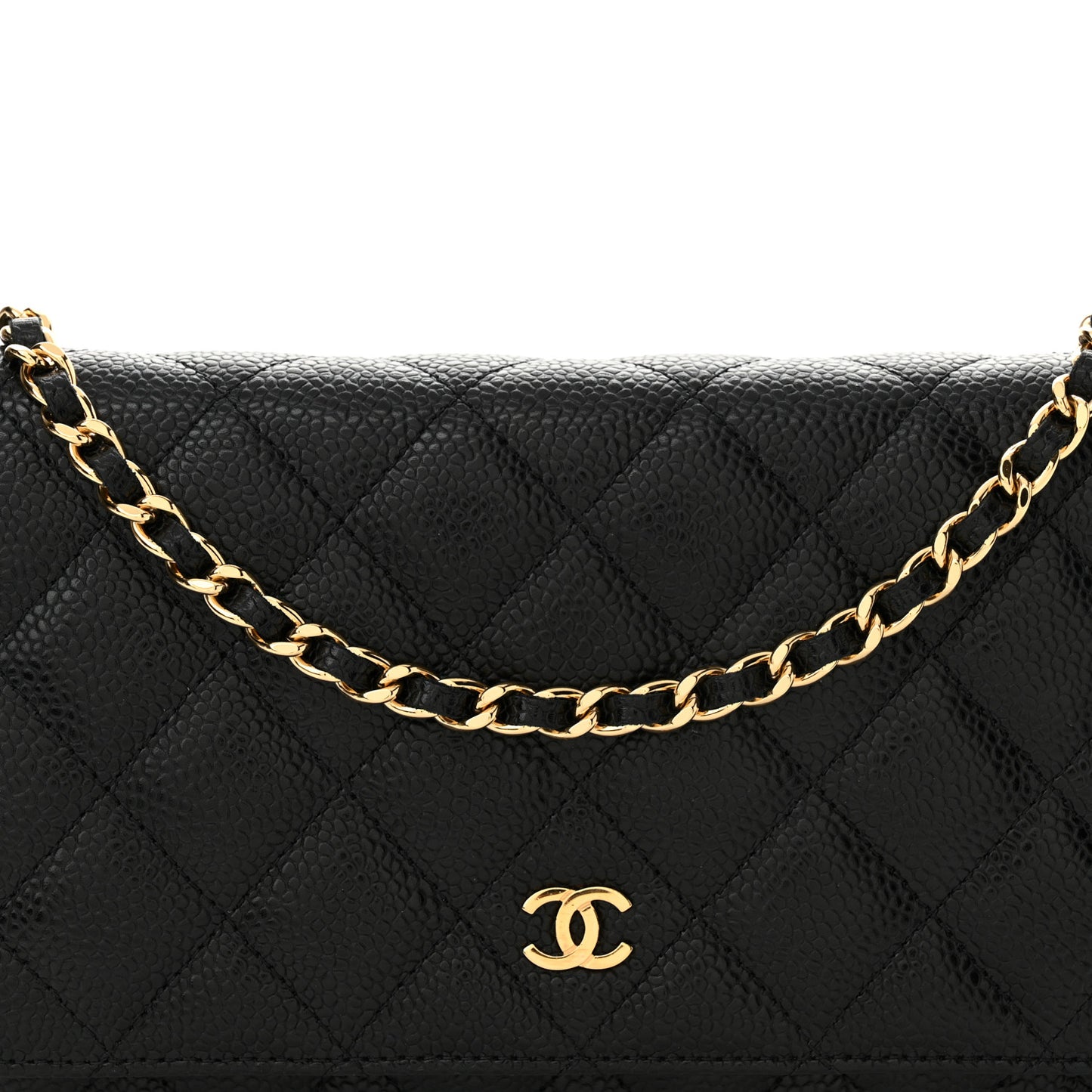 Caviar Quilted Wallet On Chain WOC Black