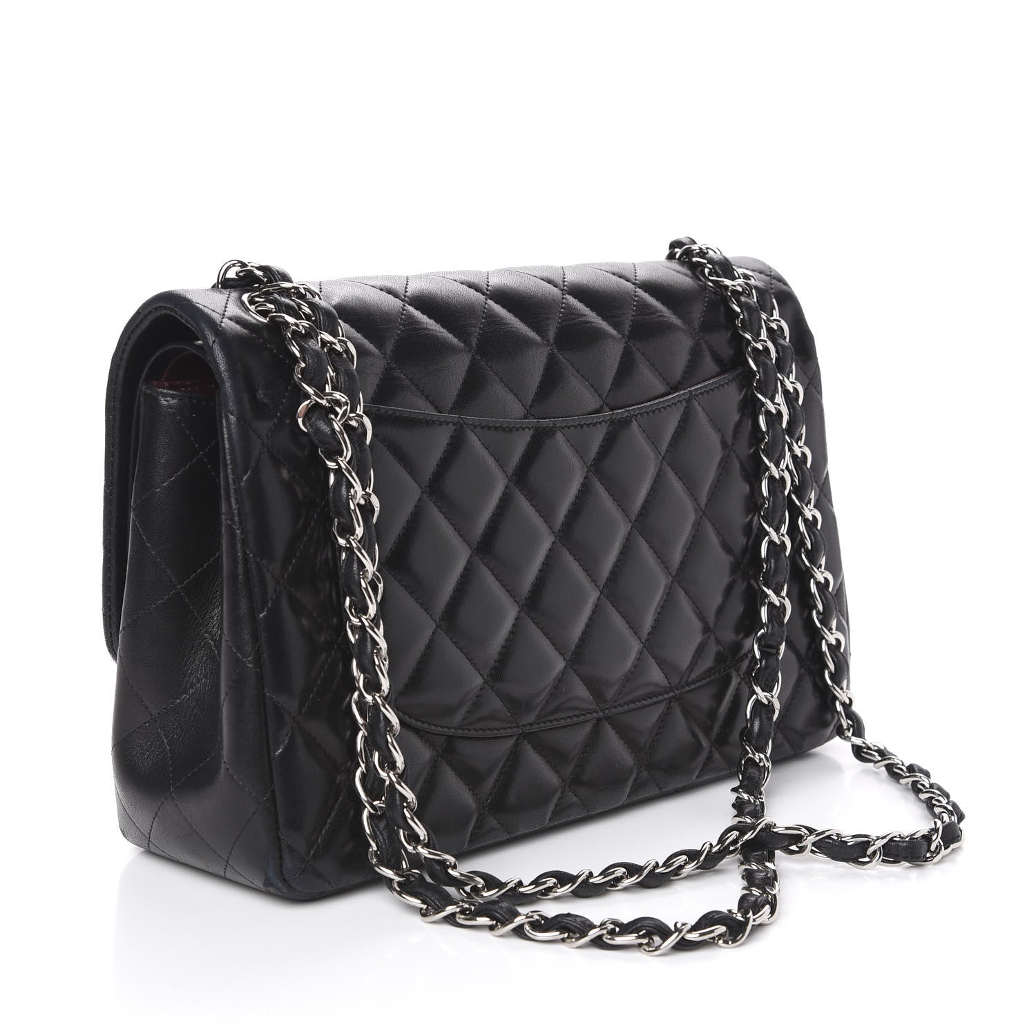 Chanel Lambskin Quilted Jumbo Double Flap Black 2 of 12