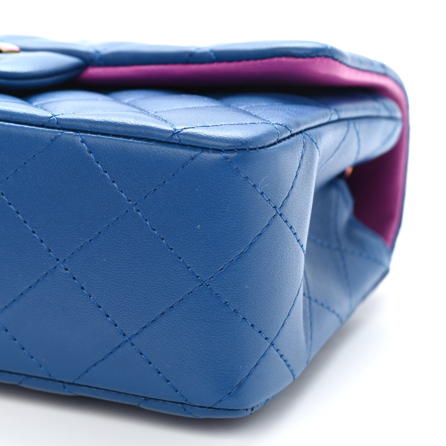 Chanel Lambskin Quilted Mini Rectangular Flap Blue Purple 9 of 9