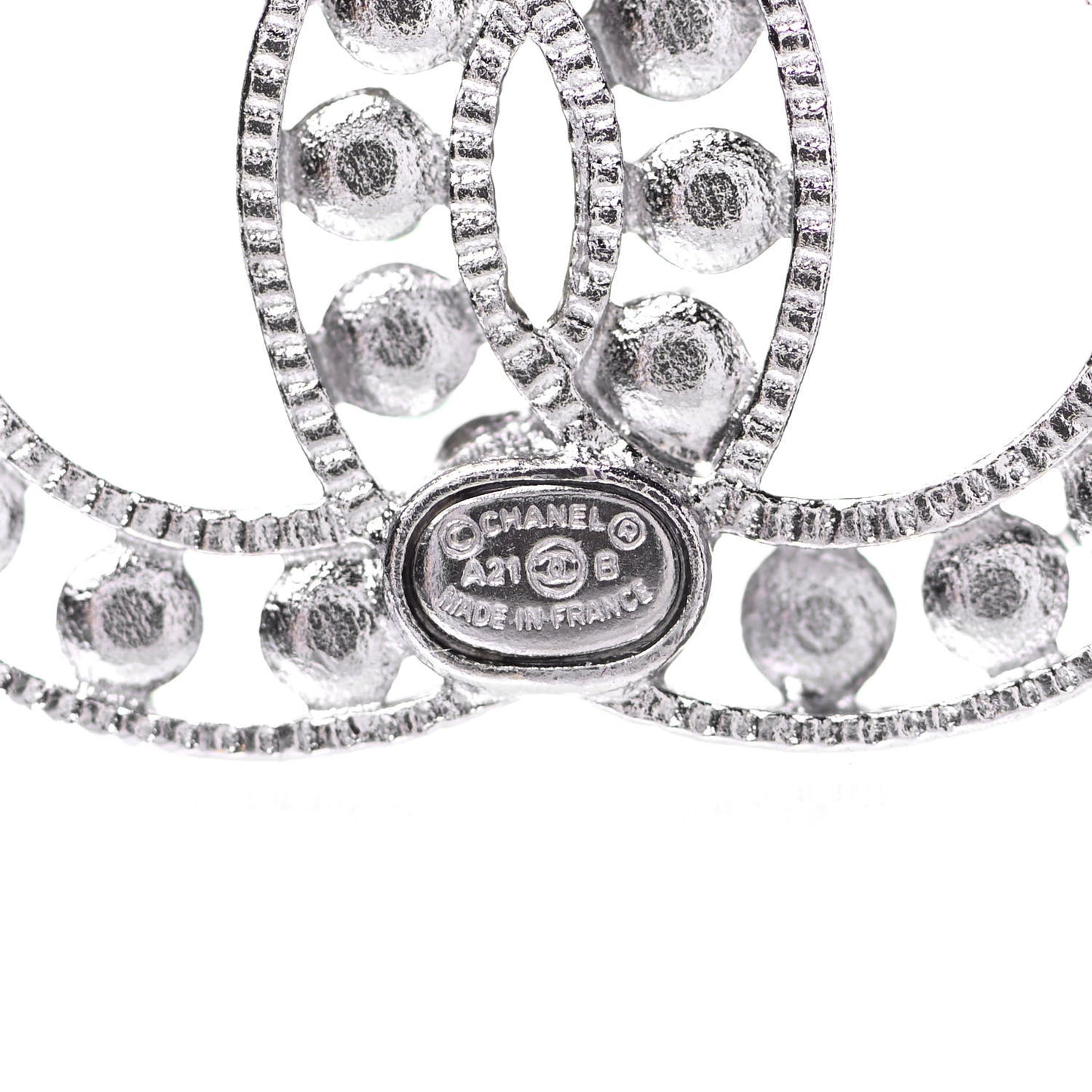 Crystal CC Earrings Silver