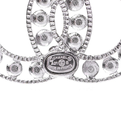 Chanel Crystal CC Earrings Silver 4 of 4