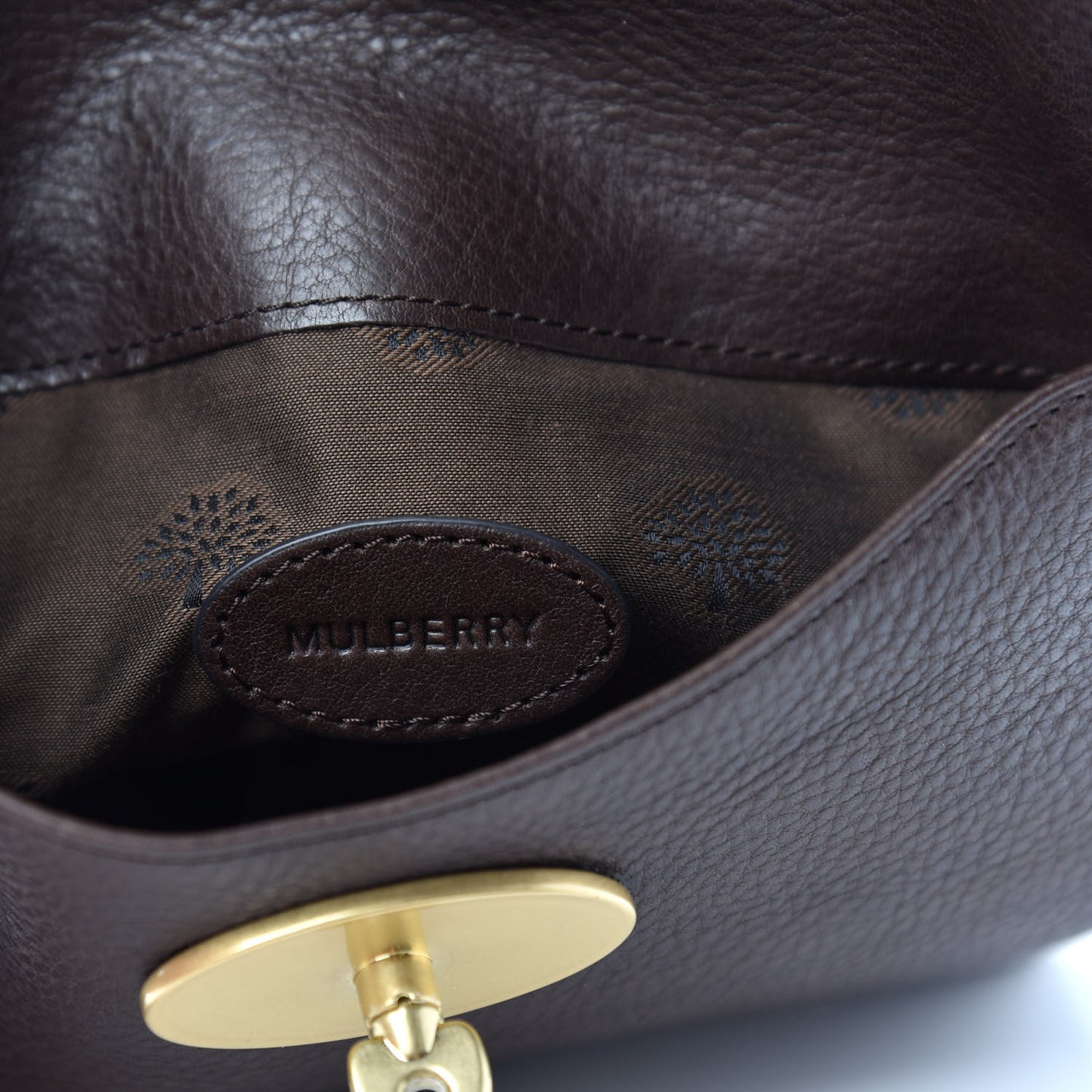 Small Classic Grain Calfskin Darley Cosmetic Pouch Chocolate