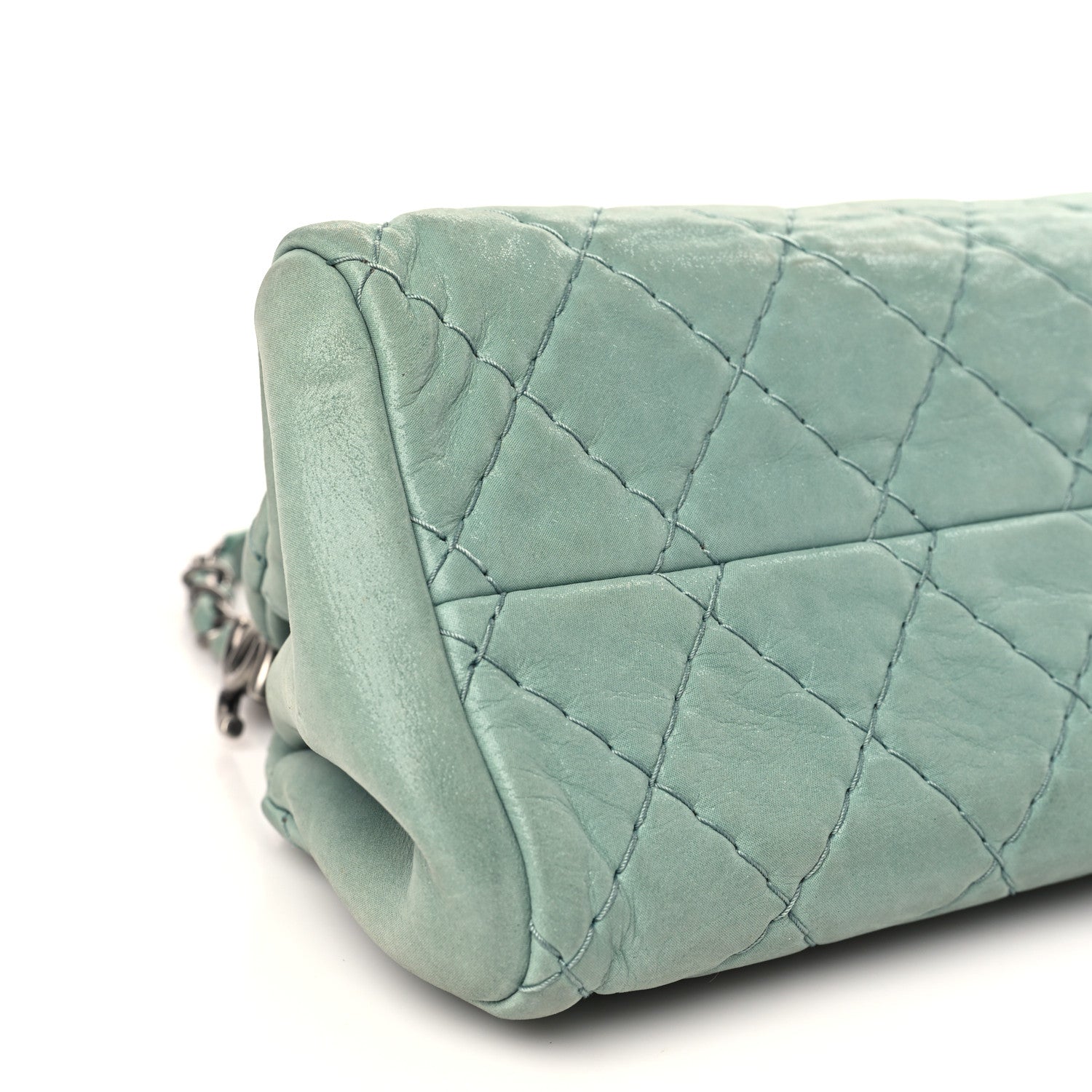Chanel Iridescent Calfskin Medium Just Mademoiselle Bowler Green 8 of 9