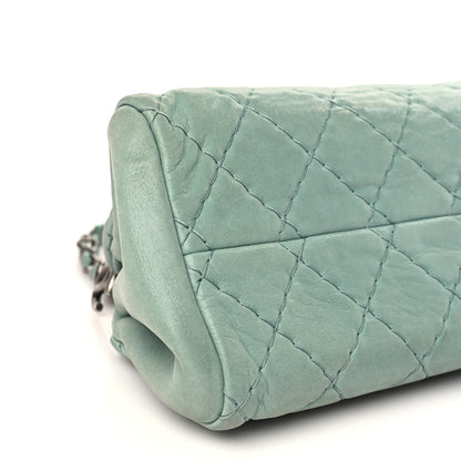 Chanel Iridescent Calfskin Medium Just Mademoiselle Bowler Green 8 of 9