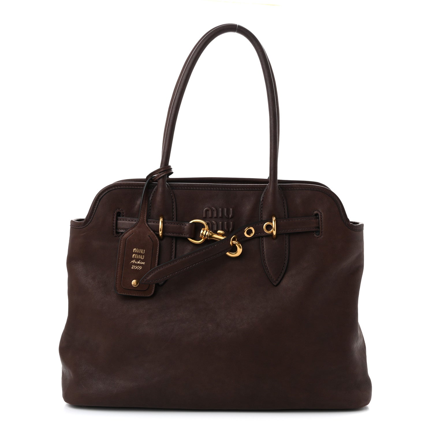 Miu Miu Nappa Medium Aventure Bag Radica 1 of 9