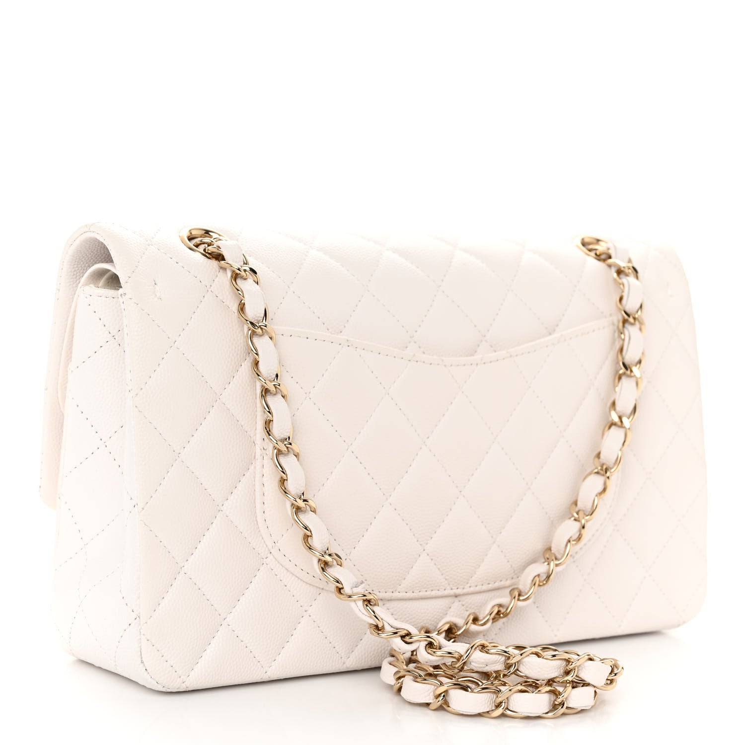 Chanel Caviar Quilted Medium Double Flap White 3 of 11