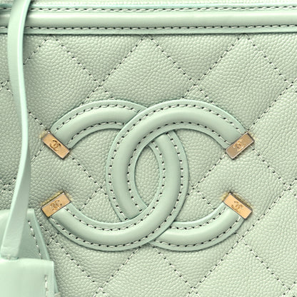 Chanel Caviar Quilted Small CC Filigree Vanity Case Mint 8 of 10