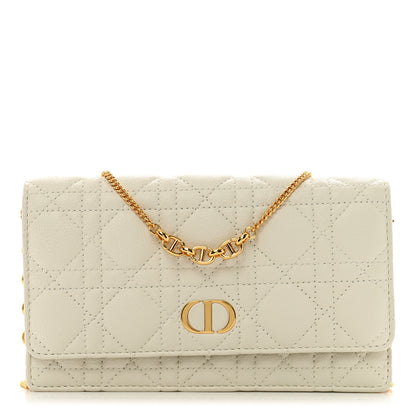 Christian Dior Supple Calfskin Caro Pouch with Chain Latte 1 of 12