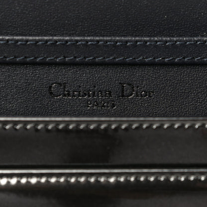 Christian Dior Metallic Patent Micro-Cannage Diorama Wallet on Chain Pouch Onyx Black 6 of 13
