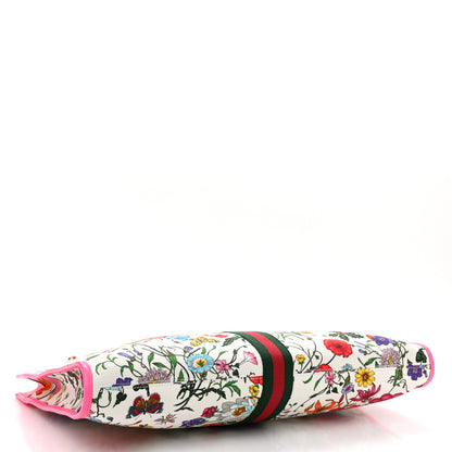 Gucci Canvas Flora Large Rajah Chain Tote White Multicolor Fuxia Fluo 6 of 11