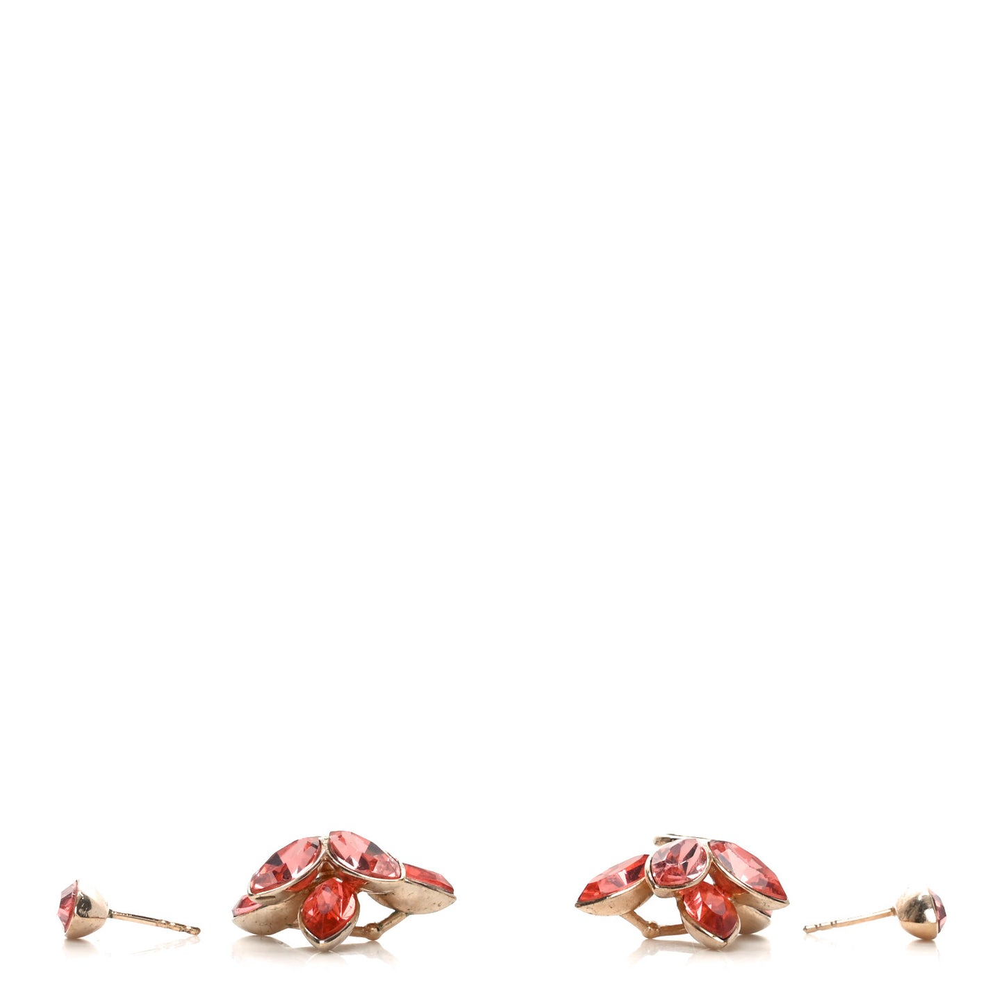 Metal Crystal Tribal Earrings Pink