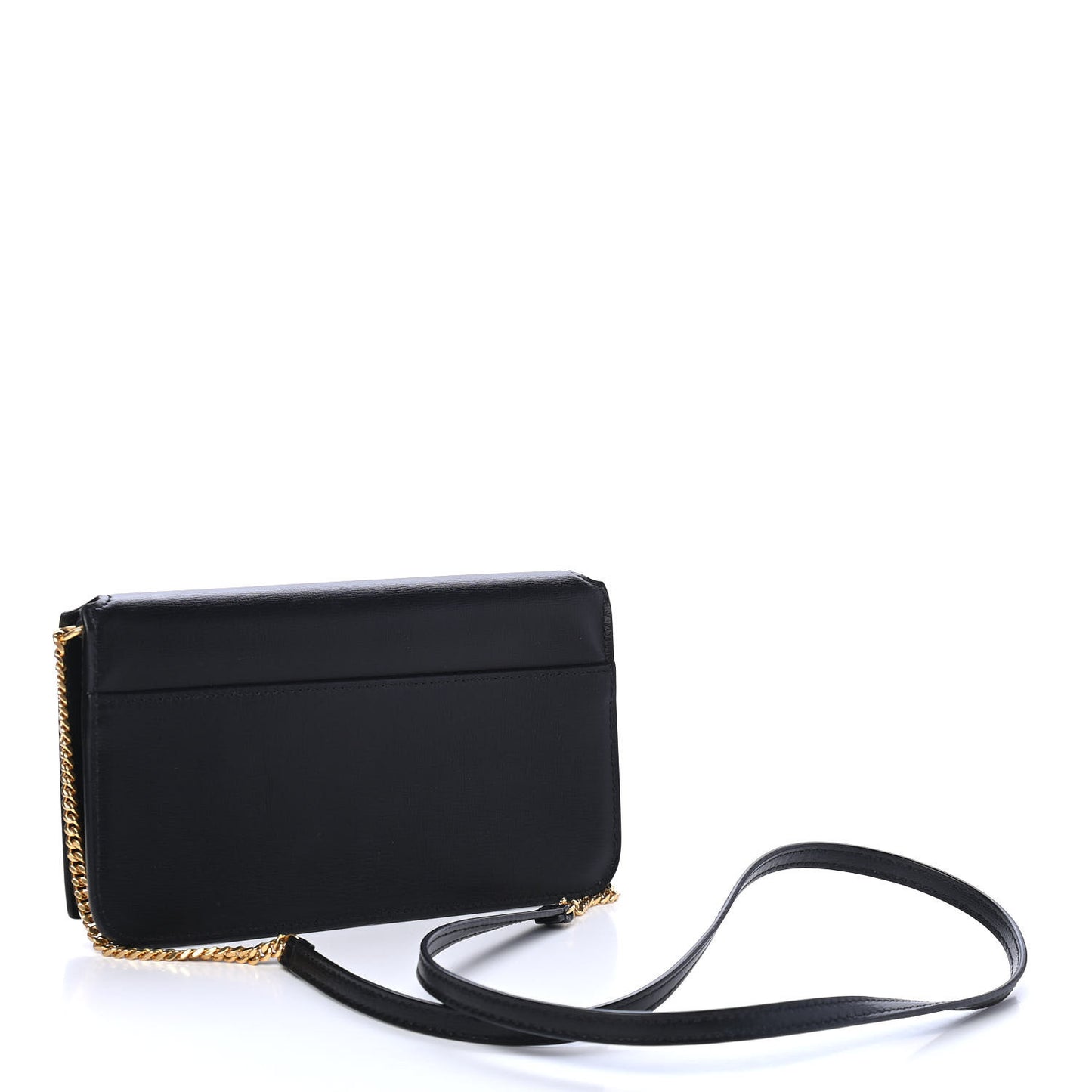 Smooth Calfskin Monogram Phone Holder Crossbody Black