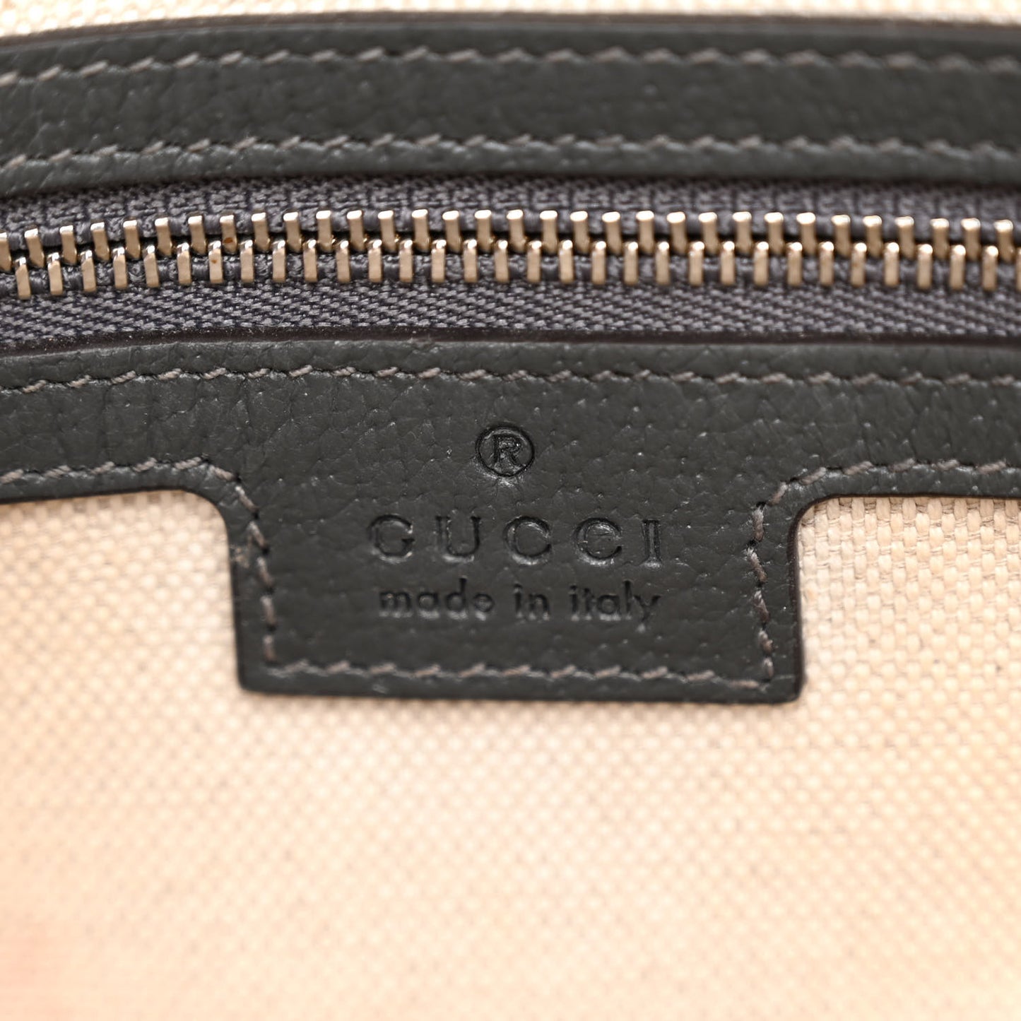 GG Supreme Monogram Textured Dollar Calfskin Web Ophidia Wristlet Shoulder Bag Grey Black Graphite Grey